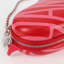 CHANEL Chain Glasses Sunglasses Case Glasses Case Leather Red CC Auth bs24979AM-7