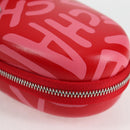 CHANEL Chain Glasses Sunglasses Case Glasses Case Leather Red CC Auth bs24979AM-14