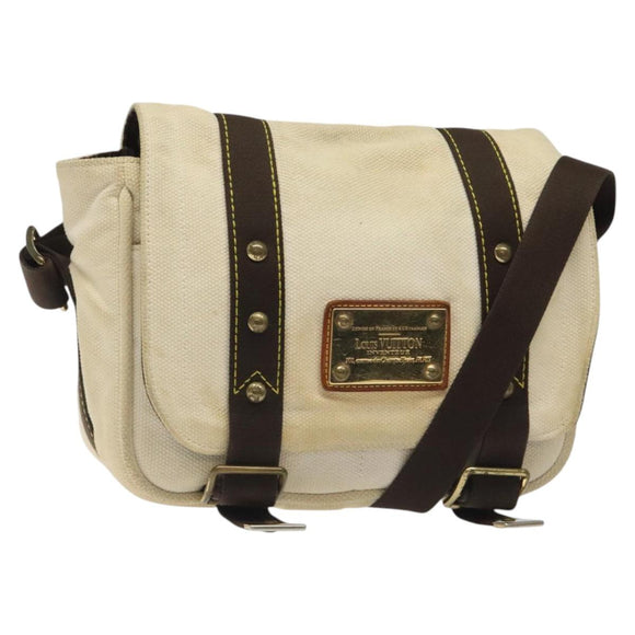 LOUIS VUITTON Antigua Buzzus PM Shoulder Bag Beige Brown M40042 LV Auth bs24988