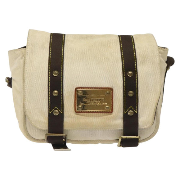 LOUIS VUITTON Antigua Buzzus PM Shoulder Bag Beige Brown M40042 LV Auth bs24988