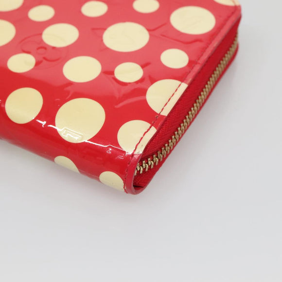 LOUIS VUITTON Monogram Vernis Yayoi Kusama Wallet Rouge M91572 LV Auth bs24989