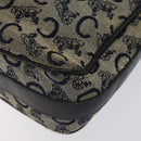 CELINE C Sulky Shoulder Bag Canvas Navy Gold Auth bs24993-15