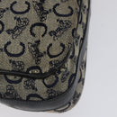 CELINE C Sulky Shoulder Bag Canvas Navy Gold Auth bs24993-16