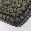 CELINE C Sulky Shoulder Bag Canvas Navy Gold Auth bs24993-18