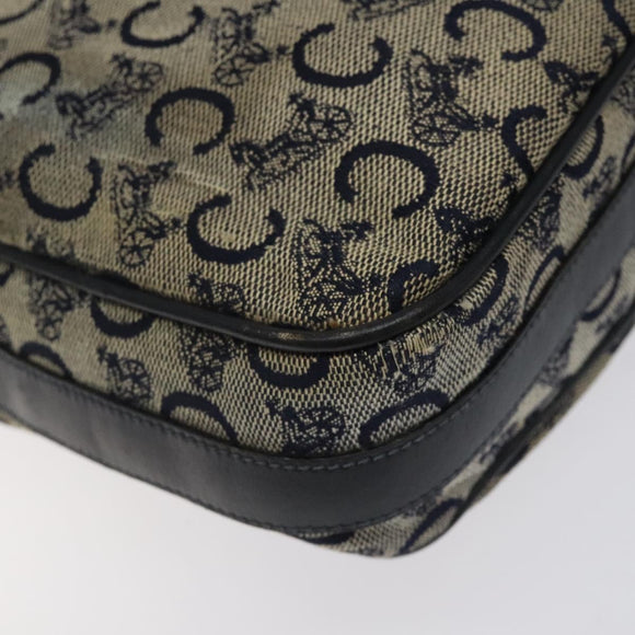 CELINE C Sulky Shoulder Bag Canvas Navy Gold Auth bs24993