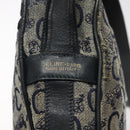 CELINE C Sulky Shoulder Bag Canvas Navy Gold Auth bs24993-19