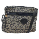 CELINE C Sulky Shoulder Bag Canvas Navy Gold Auth bs24993-1