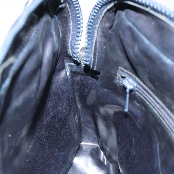 CELINE C Sulky Shoulder Bag Canvas Navy Gold Auth bs24993