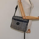 CELINE C Sulky Shoulder Bag Canvas Navy Gold Auth bs24993-24