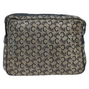 CELINE C Sulky Shoulder Bag Canvas Navy Gold Auth bs24993-2