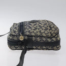 CELINE C Sulky Shoulder Bag Canvas Navy Gold Auth bs24993-4