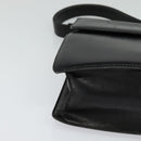 CELINE Shoulder Bag Leather Black Gold Auth bs24994-8