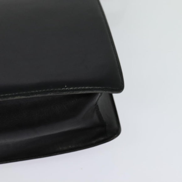 CELINE Shoulder Bag Leather Black Gold Auth bs24994