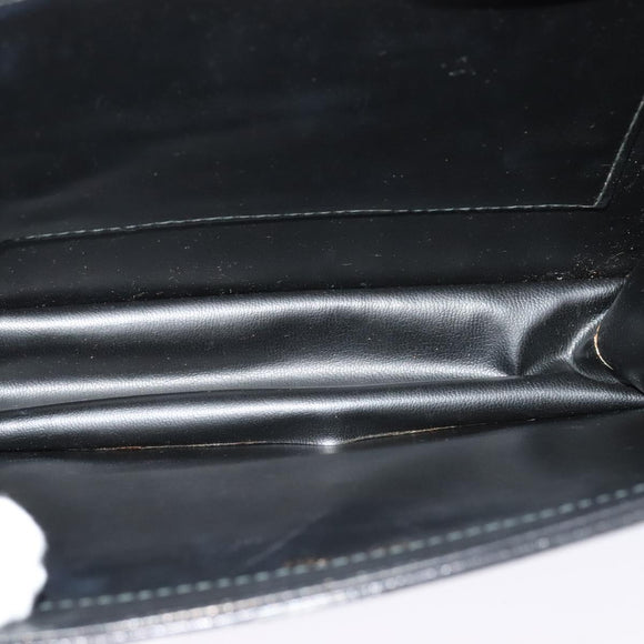 CELINE Shoulder Bag Leather Black Gold Auth bs24994