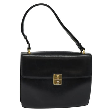 CELINE Shoulder Bag Leather Black Gold Auth bs24994 - 0