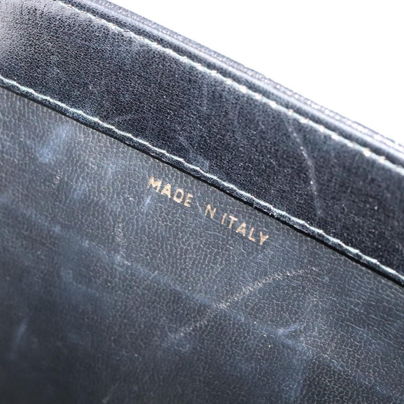 CELINE Shoulder Bag Leather Black Gold Auth bs24994