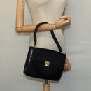 CELINE Shoulder Bag Leather Black Gold Auth bs24994-21