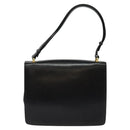 CELINE Shoulder Bag Leather Black Gold Auth bs24994-3