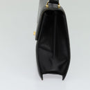 CELINE Shoulder Bag Leather Black Gold Auth bs24994-5