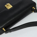 CELINE Shoulder Bag Leather Black Gold Auth bs24994-6