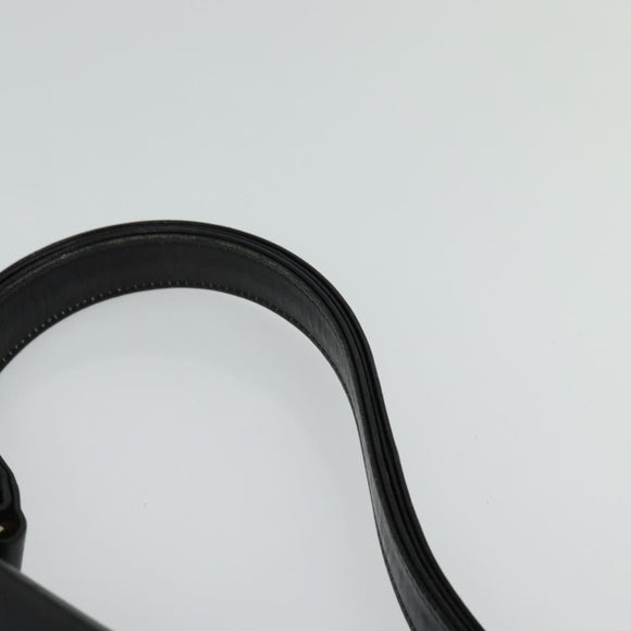 CELINE Shoulder Bag Leather Black Gold Auth bs24994