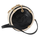 CHANEL Matelasse COCO Mark Chain Round Rope Bag Leather Black CC Auth bs25005A-1