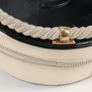 CHANEL Matelasse COCO Mark Chain Round Rope Bag Leather Black CC Auth bs25005A-15