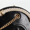 CHANEL Matelasse COCO Mark Chain Round Rope Bag Leather Black CC Auth bs25005A-8