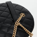 CHANEL Matelasse COCO Mark Chain Round Rope Bag Leather Black CC Auth bs25005A-20