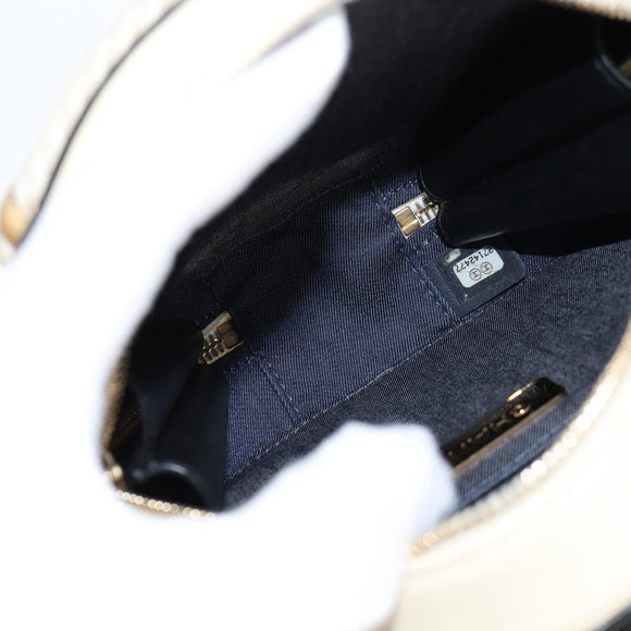 CHANEL Matelasse COCO Mark Chain Round Rope Bag Leather Black CC Auth bs25005A