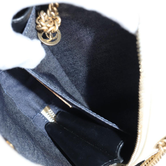 CHANEL Matelasse COCO Mark Chain Round Rope Bag Leather Black CC Auth bs25005A