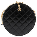 CHANEL Matelasse COCO Mark Chain Round Rope Bag Leather Black CC Auth bs25005A-2
