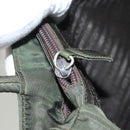 PRADA Hand Bag Nylon Khaki Silver Auth bs25012-24