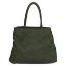 PRADA Hand Bag Nylon Khaki Silver Auth bs25012-2