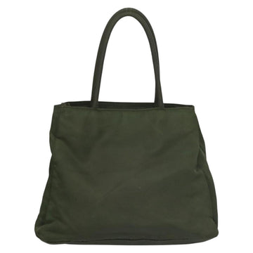 PRADA Hand Bag Nylon Khaki Silver Auth bs25012 - 0