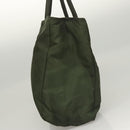PRADA Hand Bag Nylon Khaki Silver Auth bs25012-3