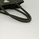 PRADA Hand Bag Nylon Khaki Silver Auth bs25012-7
