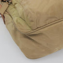 PRADA Shoulder Bag Nylon Beige Silver Auth bs25014-11