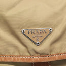 PRADA Shoulder Bag Nylon Beige Silver Auth bs25014-14