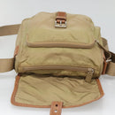 PRADA Shoulder Bag Nylon Beige Silver Auth bs25014-17