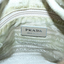 PRADA Shoulder Bag Nylon Beige Silver Auth bs25014-18