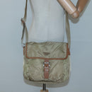 PRADA Shoulder Bag Nylon Beige Silver Auth bs25014-26