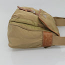 PRADA Shoulder Bag Nylon Beige Silver Auth bs25014-4