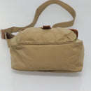 PRADA Shoulder Bag Nylon Beige Silver Auth bs25014-9