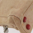 PRADA Hand Bag Canvas Red Silver Auth bs25015-14
