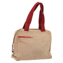 PRADA Hand Bag Canvas Red Silver Auth bs25015-1