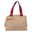 PRADA Hand Bag Canvas Red Silver Auth bs25015-13