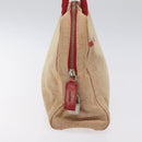 PRADA Hand Bag Canvas Red Silver Auth bs25015-4