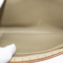 Christian Dior Honeycomb Canvas Chain Shoulder Bag Beige Gold Auth bs25041-12