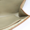 Christian Dior Honeycomb Canvas Chain Shoulder Bag Beige Gold Auth bs25041-18